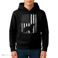 Retro Newfoundland American Flag Dog Dad Dog Mom Kids Hoodie thumb 4