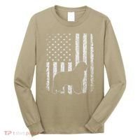 Retro Newfoundland American Flag Dog Dad Dog Mom Long Sleeve Shirt thumb 0
