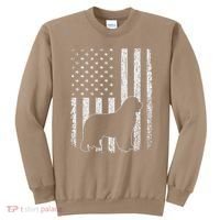Retro Newfoundland American Flag Dog Dad Dog Mom Sweatshirt thumb 0