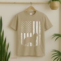 Retro Newfoundland American Flag Dog Dad Dog Mom T-Shirt thumb 2