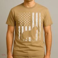Retro Newfoundland American Flag Dog Dad Dog Mom T-Shirt thumb 3