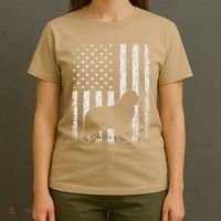 Retro Newfoundland American Flag Dog Dad Dog Mom T-Shirt thumb 4