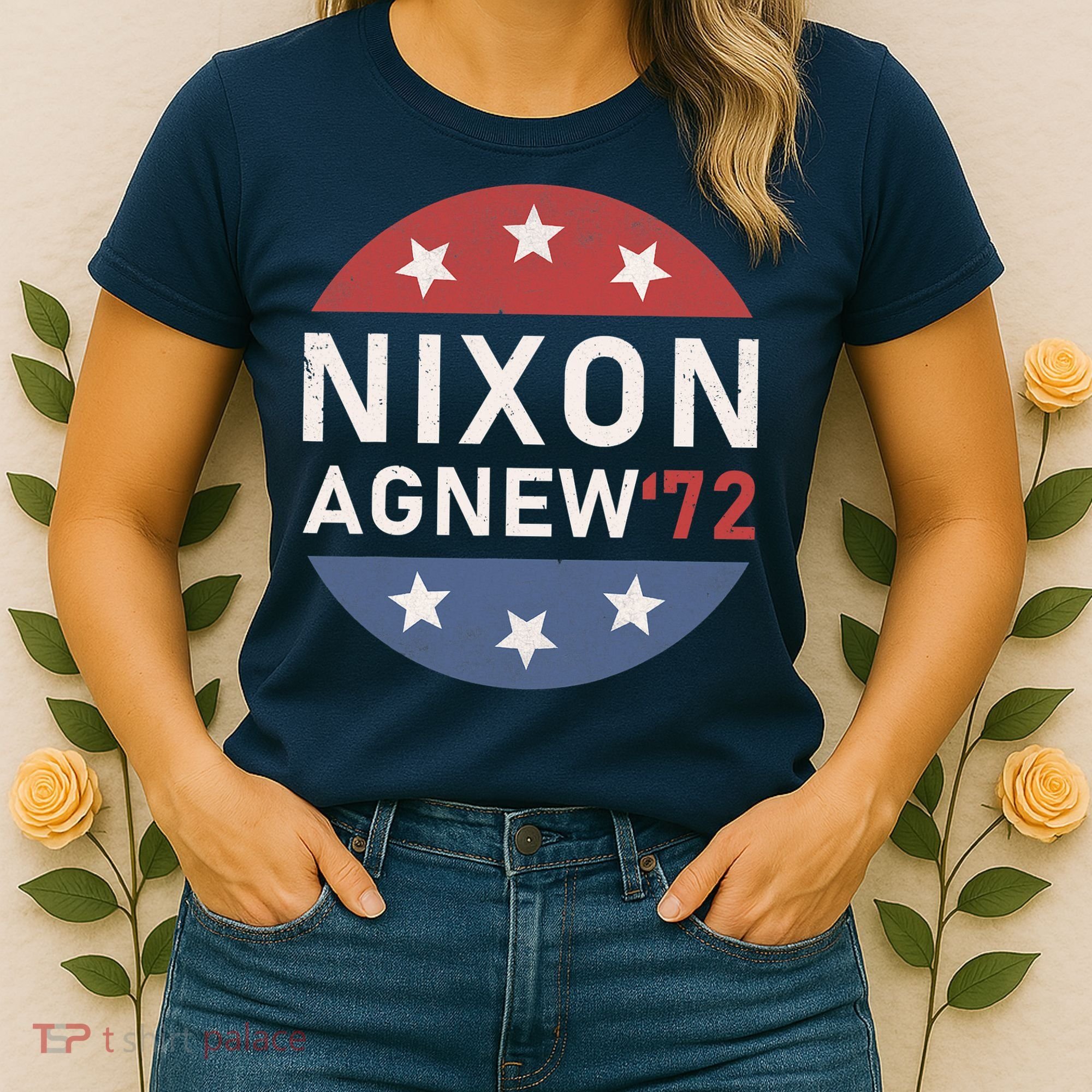 RICHARD NIXON AGNEW NIXON 1972 ELECTION CAMPAIGN Women's T-Shirt