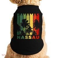 Retro Nassau Bahamas Beach Fan Palm Tree Cool Souvenir Doggie Tank thumb 0