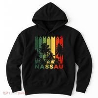 Retro Nassau Bahamas Beach Fan Palm Tree Cool Souvenir Hoodie thumb 0