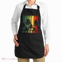 Retro Nassau Bahamas Beach Fan Palm Tree Cool Souvenir Apron thumb 2