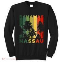 Retro Nassau Bahamas Beach Fan Palm Tree Cool Souvenir Sweatshirt thumb 0