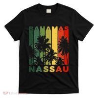 Retro Nassau Bahamas Beach Fan Palm Tree Cool Souvenir T-Shirt thumb 0