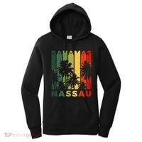 Retro Nassau Bahamas Beach Fan Palm Tree Cool Souvenir Women's Hoodie thumb 0