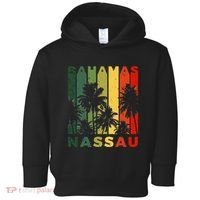 Retro Nassau Bahamas Beach Fan Palm Tree Cool Souvenir Toddler Hoodie thumb 0