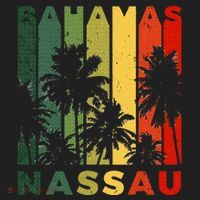 Retro Nassau Bahamas Beach Fan Palm Tree Cool Souvenir Golf Towel thumb 3