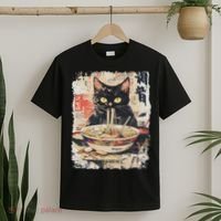 Ramen Noodles Cat Japan Kawaii Retro Cats Manga Anime T-Shirt thumb 2