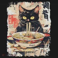 Ramen Noodles Cat Japan Kawaii Retro Cats Manga Anime Women's Tank Top thumb 5