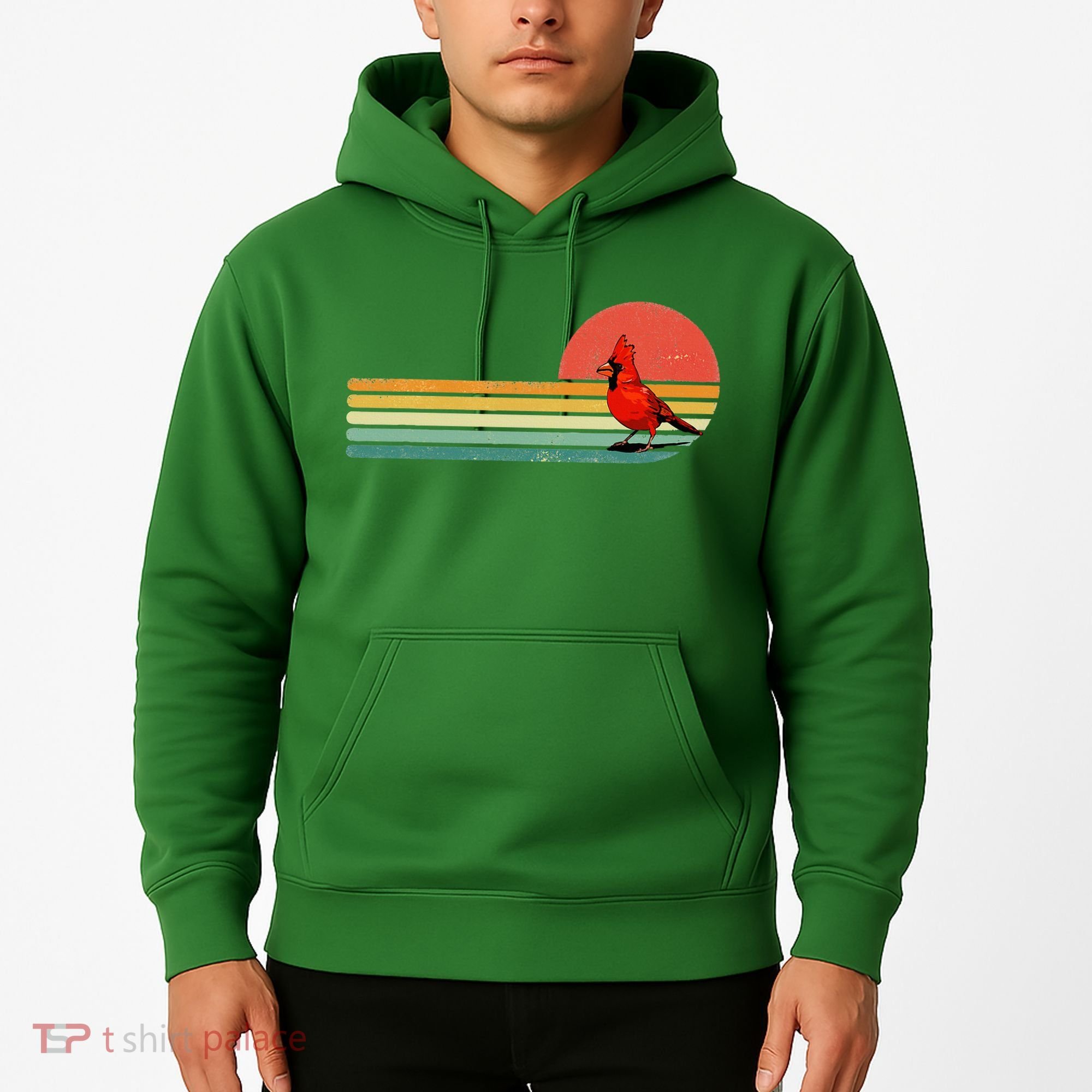 Retro Northern Cardinal Bird Animal Bird Lover Hoodie
