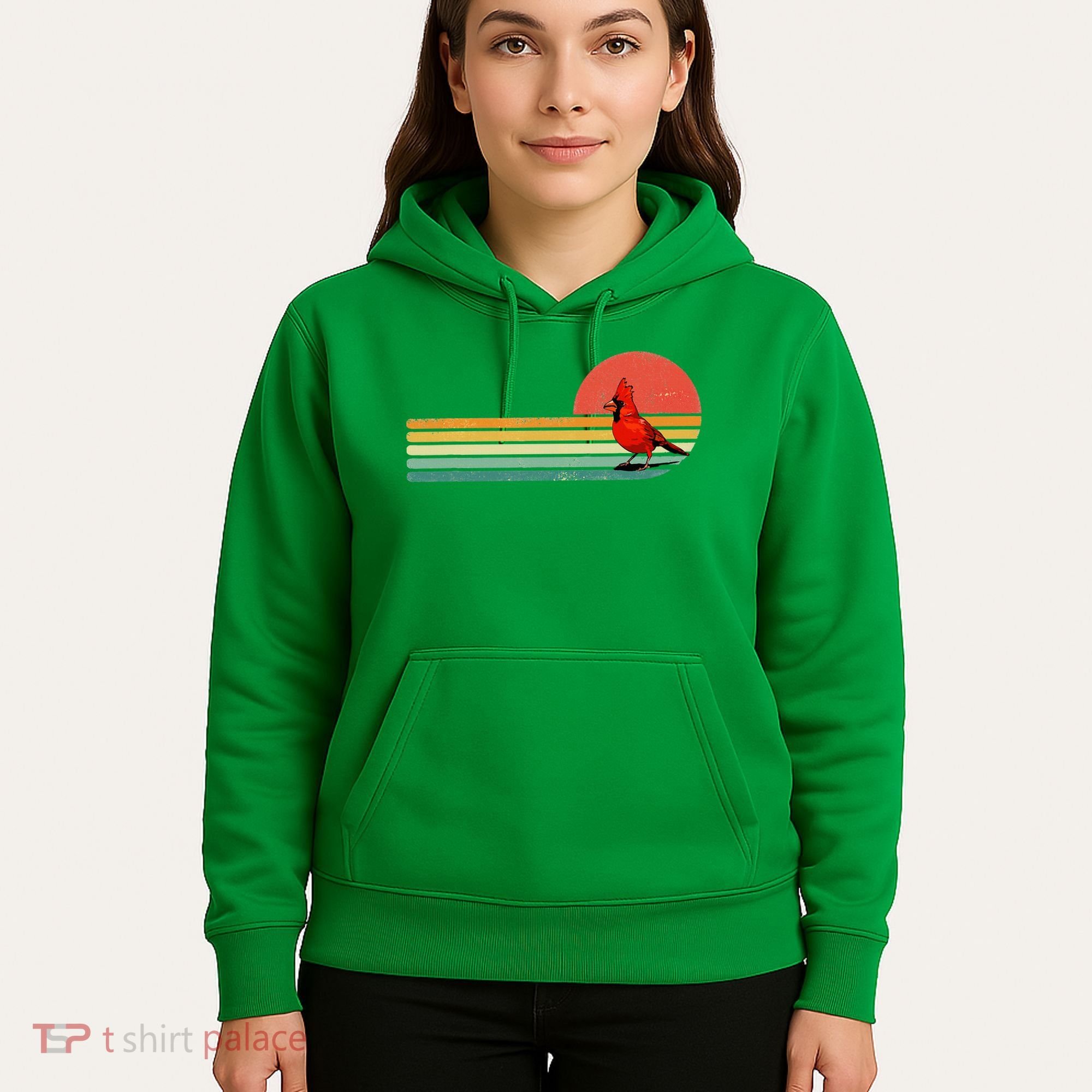Retro Northern Cardinal Bird Animal Bird Lover Hoodie