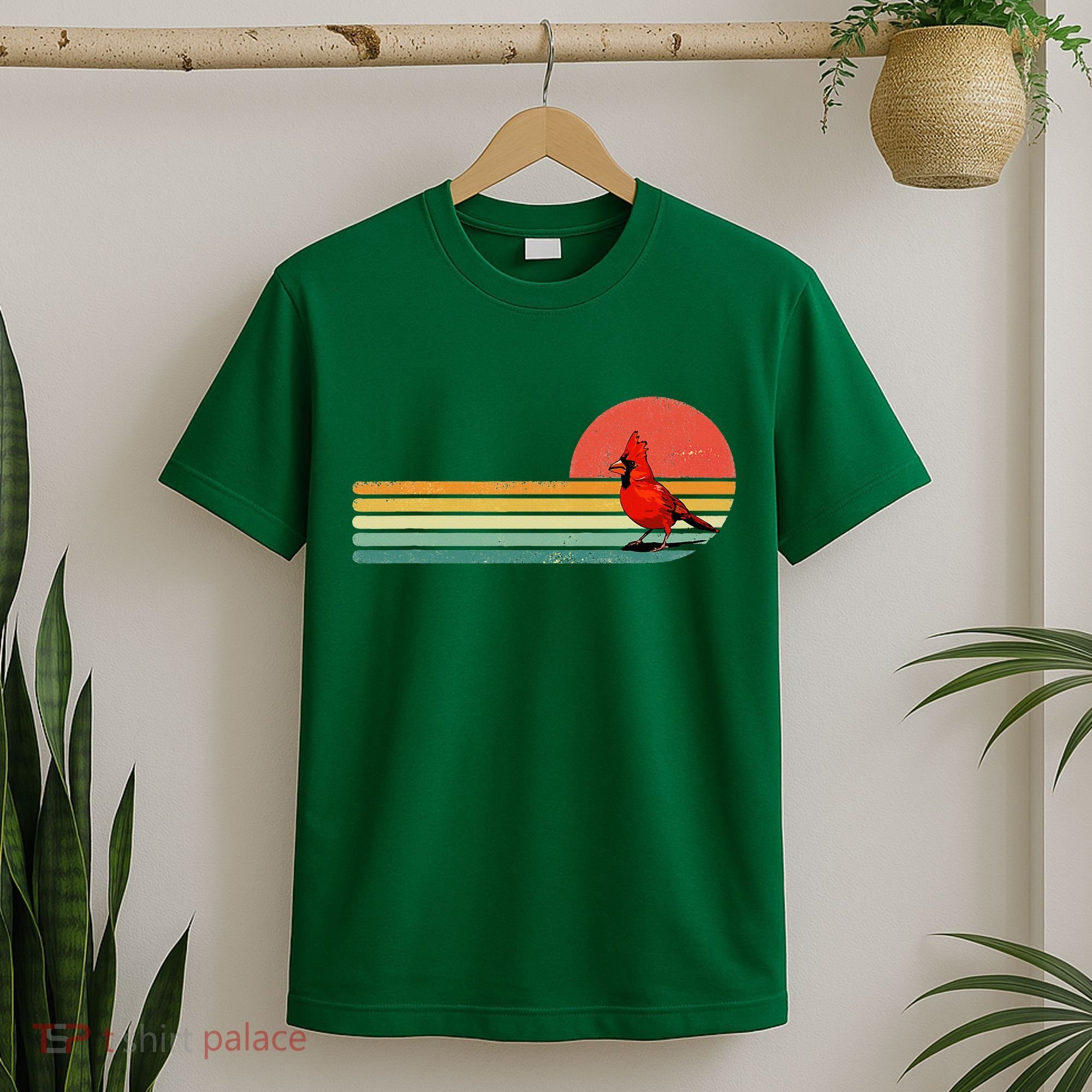 Retro Northern Cardinal Bird Animal Bird Lover T-Shirt