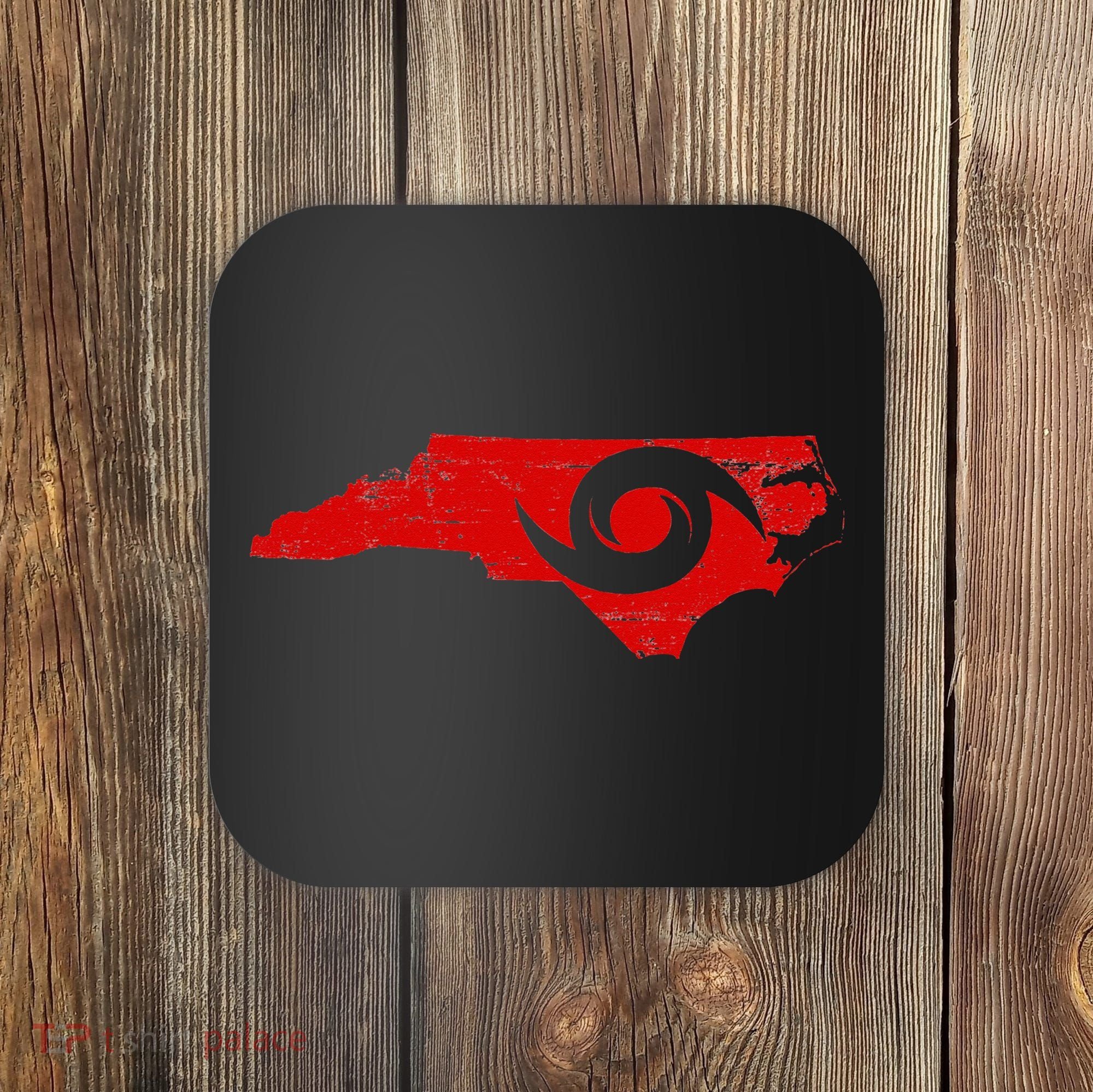 Red North Carolina Eye Of The Hurricane Coaster