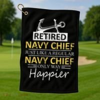 Retired Navy Chief Golf Towel thumb 1