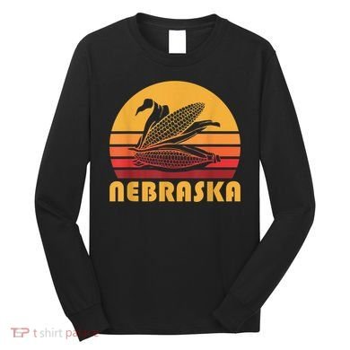 Retro Nebraska Corn Vintage Maize Farming Long Sleeve Shirt