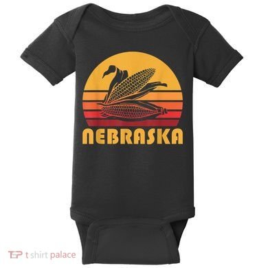 Retro Nebraska Corn Vintage Maize Farming Baby Bodysuit