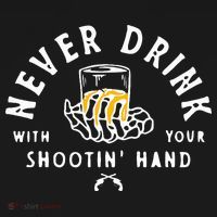 Retro Never Drink With Your Shooting Hand Cowboy Western Gun Kids Sweatshirt thumb 2