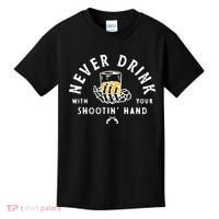 Retro Never Drink With Your Shooting Hand Cowboy Western Gun Kids T-Shirt thumb 0