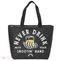 Retro Never Drink With Your Shooting Hand Cowboy Western Gun Tote Bag thumb 0