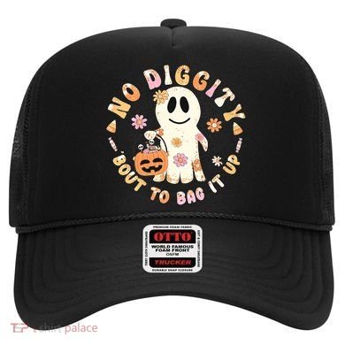 Retro No Diggity Bout To Bag It Up Cute Ghost Halloween Hat