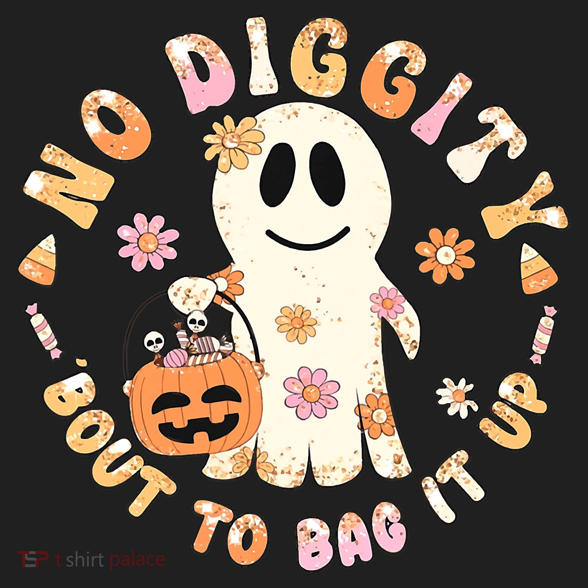 Retro No Diggity Bout To Bag It Up Cute Ghost Halloween Hat