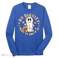 Retro No Diggity Bout To Bag It Up Cute Ghost Halloween Long Sleeve Shirt thumb 0