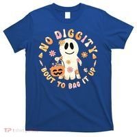 Retro No Diggity Bout To Bag It Up Cute Ghost Halloween T-Shirt thumb 0