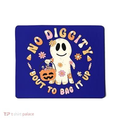 Retro No Diggity Bout To Bag It Up Cute Ghost Halloween Mousepad