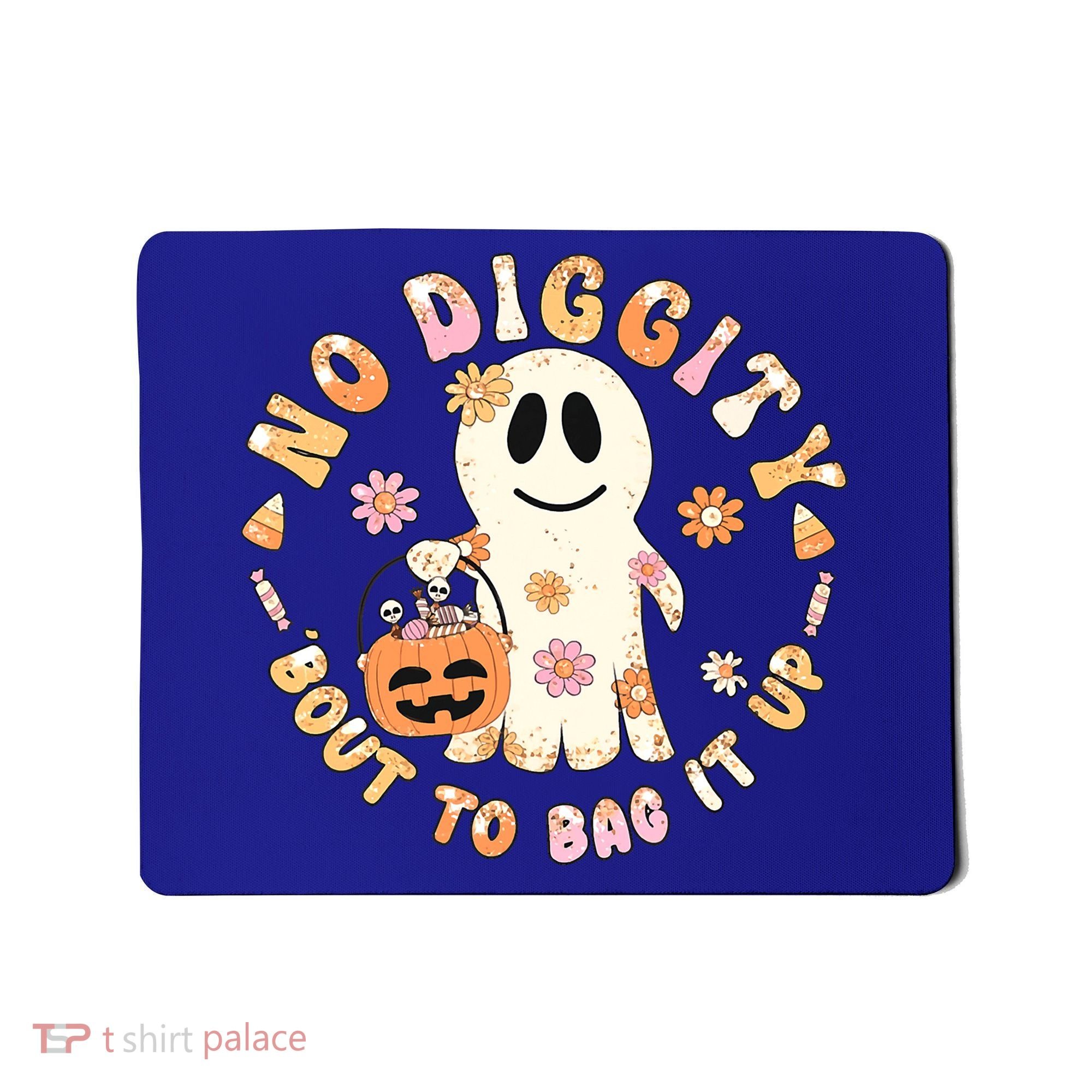 Retro No Diggity Bout To Bag It Up Cute Ghost Halloween Mousepad