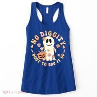 Retro No Diggity Bout To Bag It Up Cute Ghost Halloween Women's Tank Top thumb 0