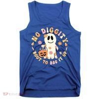 Retro No Diggity Bout To Bag It Up Cute Ghost Halloween Tank Top thumb 0