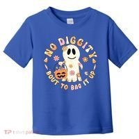 Retro No Diggity Bout To Bag It Up Cute Ghost Halloween Toddler T-Shirt thumb 0