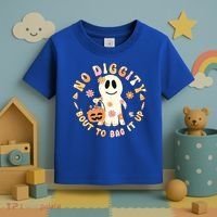 Retro No Diggity Bout To Bag It Up Cute Ghost Halloween Toddler T-Shirt thumb 3