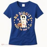 Retro No Diggity Bout To Bag It Up Cute Ghost Halloween Women's T-Shirt thumb 0
