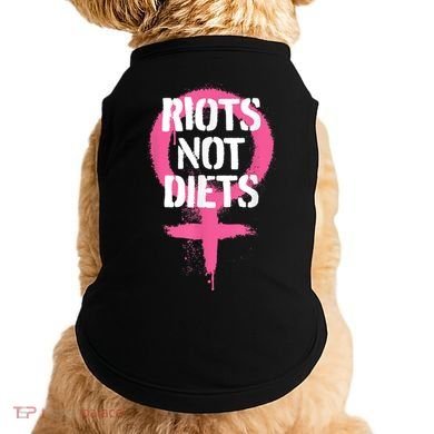 Riots Not Diets Feminist Punk Graphic Doggie Tank