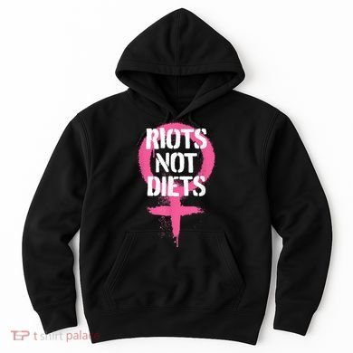 Riots Not Diets Feminist Punk Graphic Hoodie