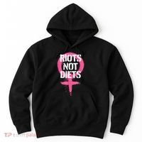 Riots Not Diets Feminist Punk Graphic Hoodie thumb 0