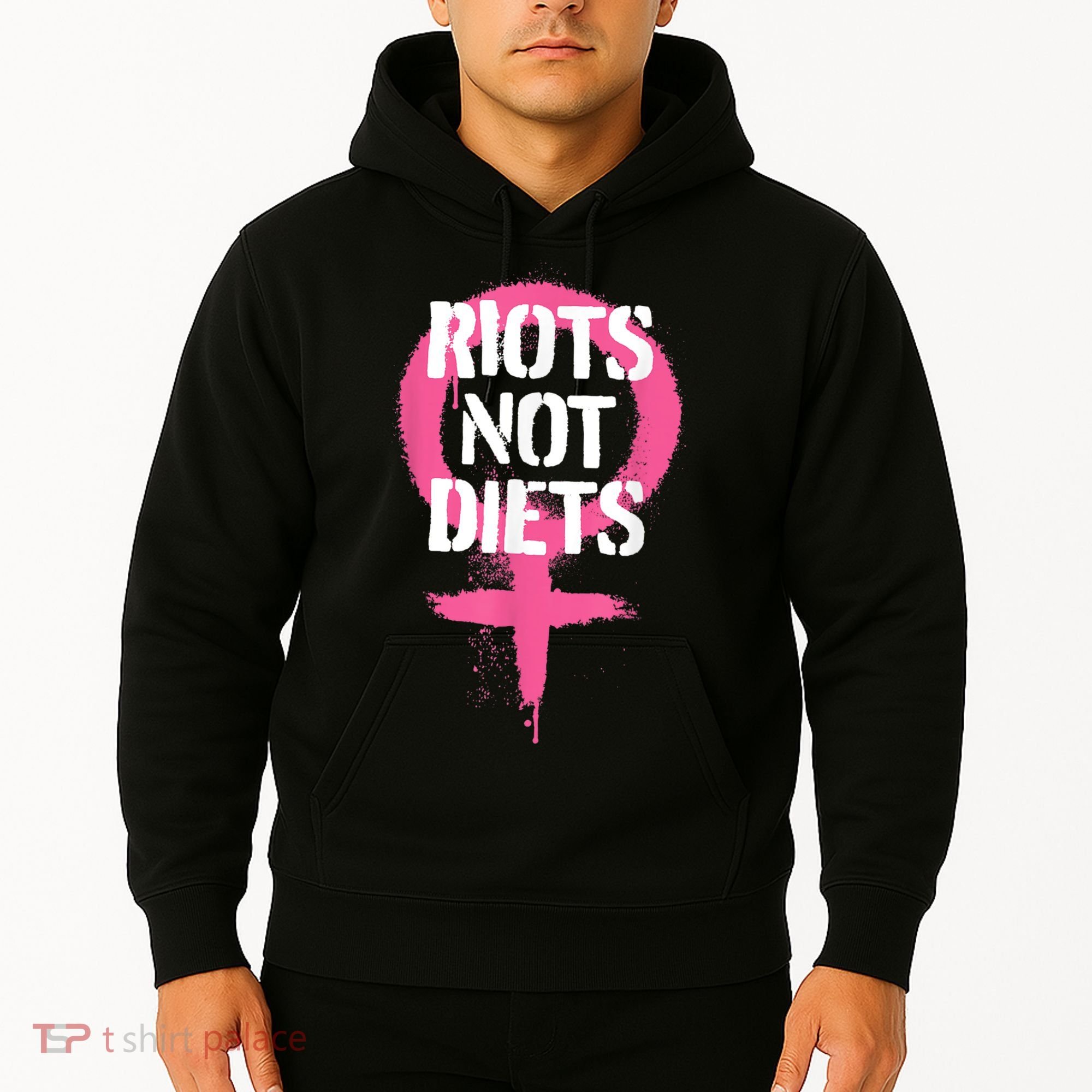 Riots Not Diets Feminist Punk Graphic Hoodie