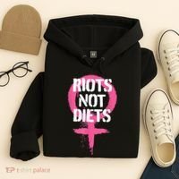 Riots Not Diets Feminist Punk Graphic Hoodie thumb 4