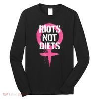 Riots Not Diets Feminist Punk Graphic Long Sleeve Shirt thumb 0