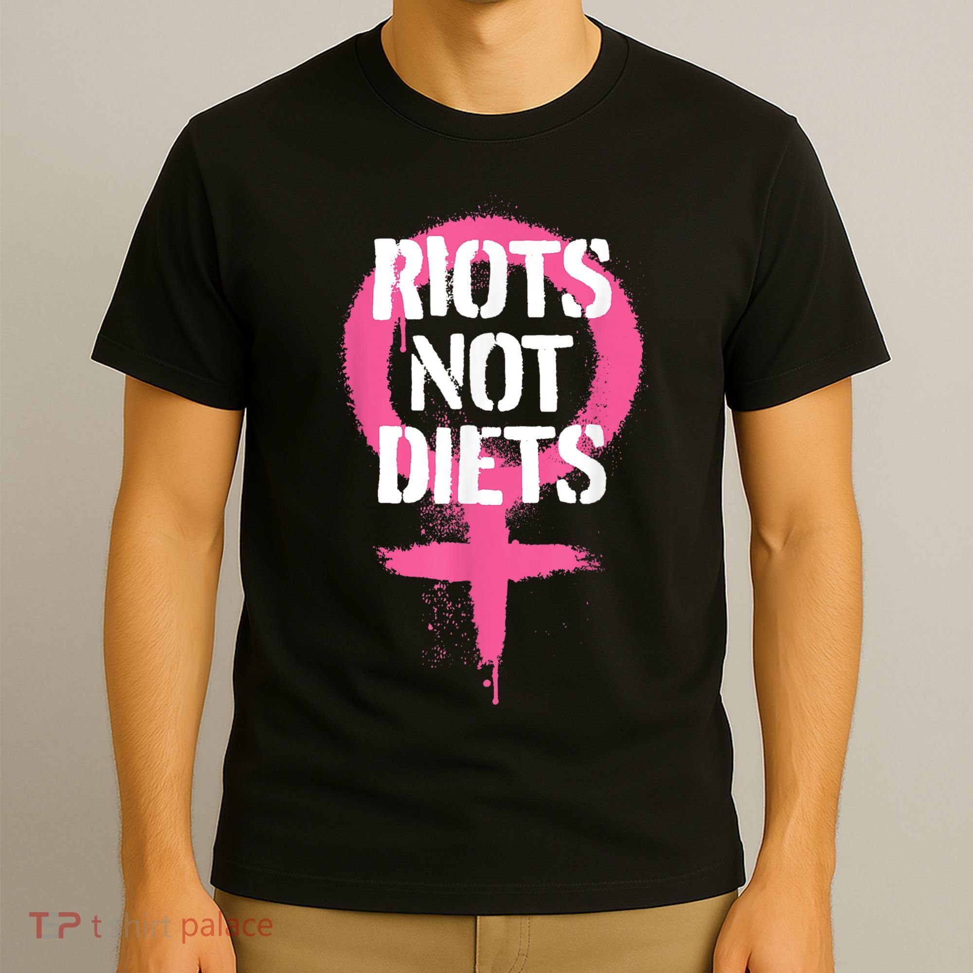 Riots Not Diets Feminist Punk Graphic T-Shirt