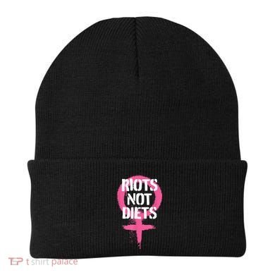 Riots Not Diets Feminist Punk Graphic Beanie