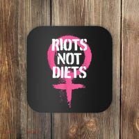 Riots Not Diets Feminist Punk Graphic Coaster thumb 0