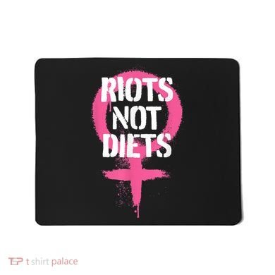 Riots Not Diets Feminist Punk Graphic Mousepad