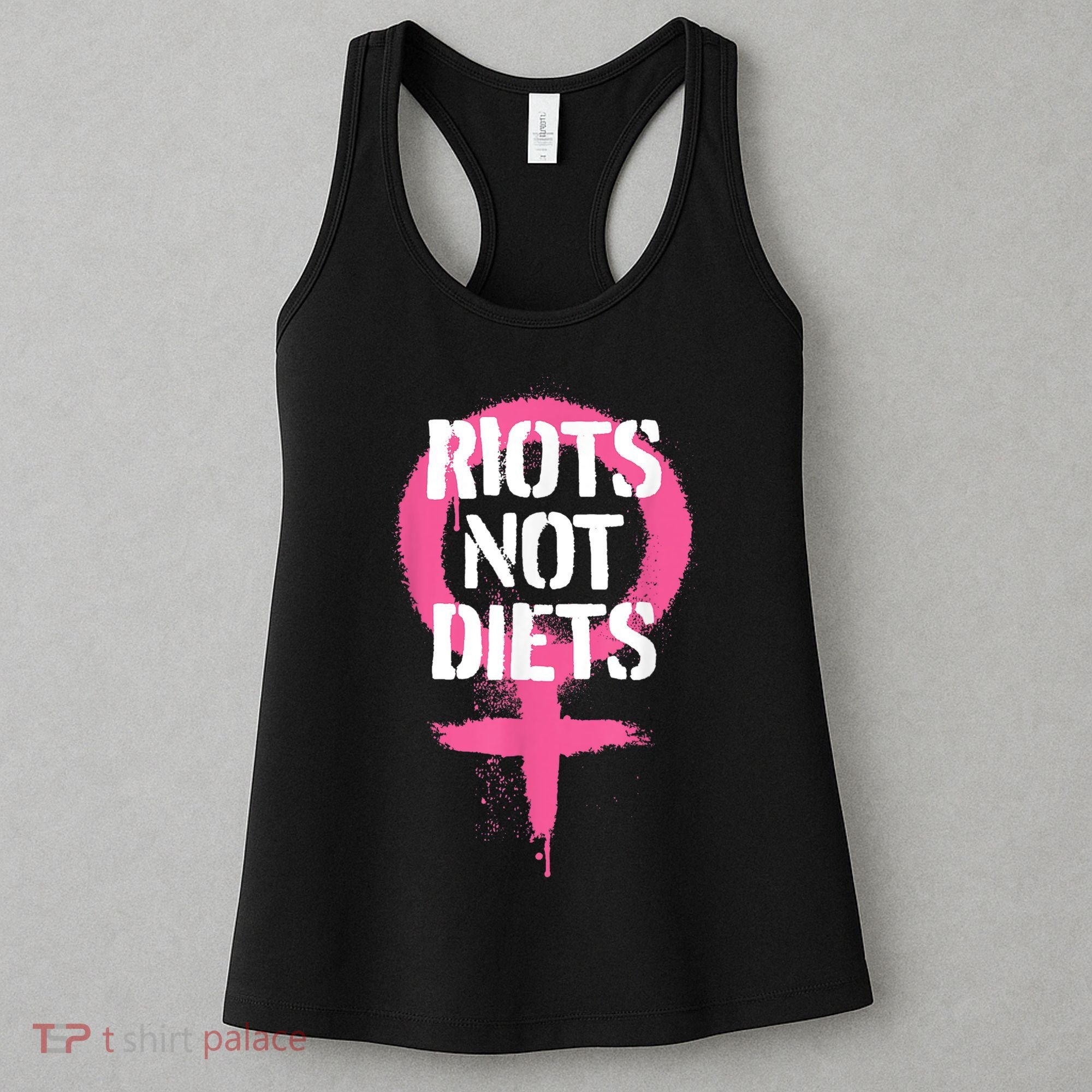 Riots Not Diets Feminist Punk Graphic Women's Tank Top