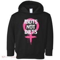 Riots Not Diets Feminist Punk Graphic Toddler Hoodie thumb 0